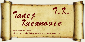 Tadej Kucanović vizit kartica